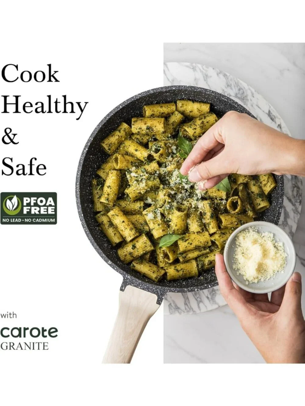 Nonstick Granite Frying Pan - 8-Inch Egg & Omelet Skillet, PFOA Free, Induction